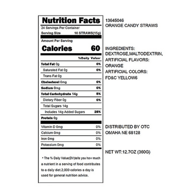 orange candy straws ingredients